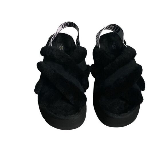 UGG Fluff Yeah Slide Slippers Black Size 6 - Picture 3 of 5